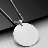 Silver Round Plate Necklace